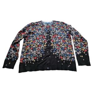 NWT Karen Scott Multicolor Floral Field Flowers Cardigan M